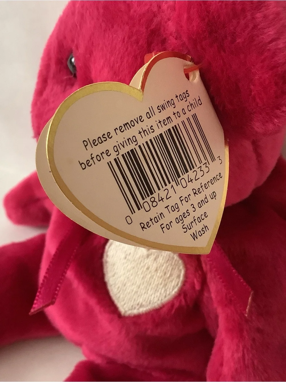 Ty beanie baby, Valentino. Retired 1998 to 1999 with errors.
